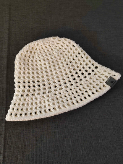 Damen Sonnenhut in Weiß handgehäkelt aus Polyacryl – bw-handmade